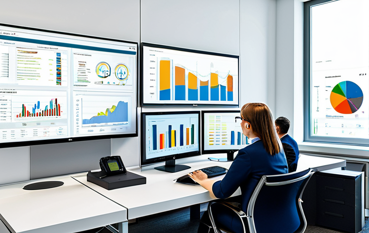 가치투자에서의 지속 가능성 고려사항 - Modern Office - ESG Integration**
"A diverse team of financial analysts in a bright, modern office,...
